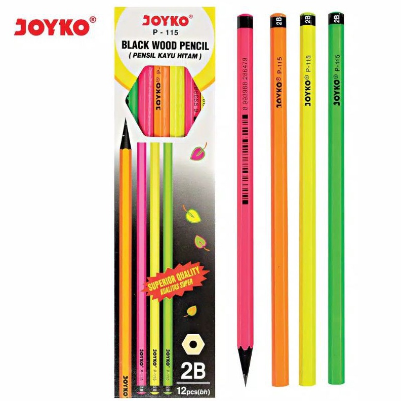 

TERBUKTI Pensil 2B P115 Joyko Black Wood Pencil Harga Per Lusin