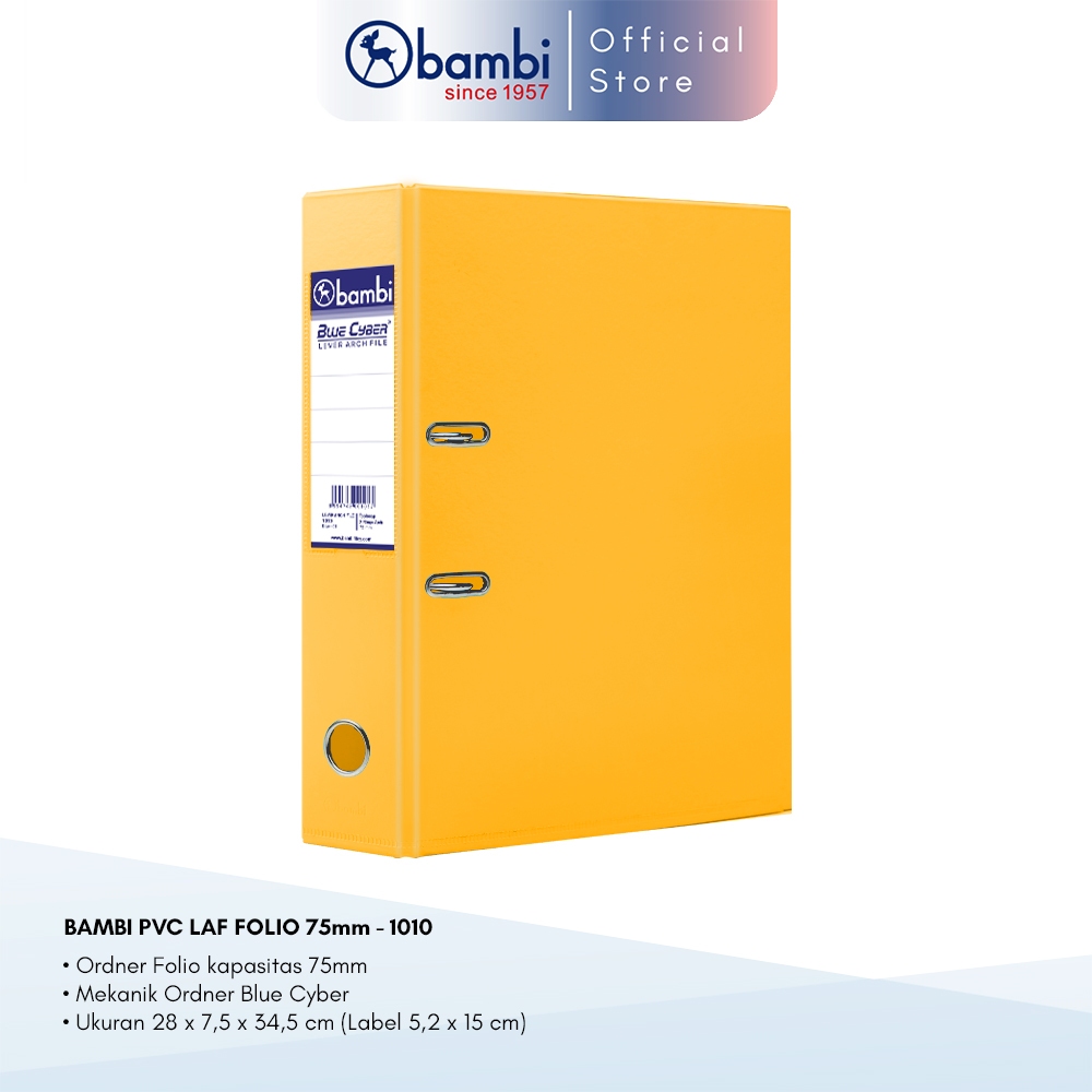 

Bambi Lever Arch File Ordner Folio Yellow Jumbo Size 75 mm Original
