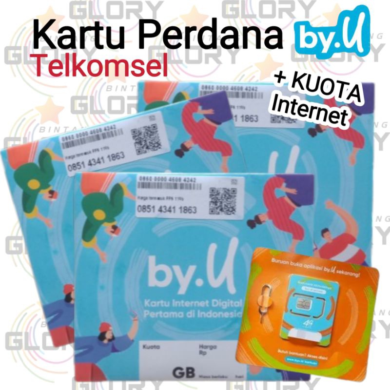 KARTU PERDANA By.U Telkomsel SimCard +Kuota Internet