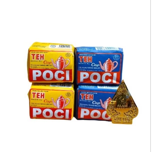 

Teh CAP POCI Tubruk Hijau Wangi Melati Biru & kuning 40gr, 1 slop isi 10 pcs