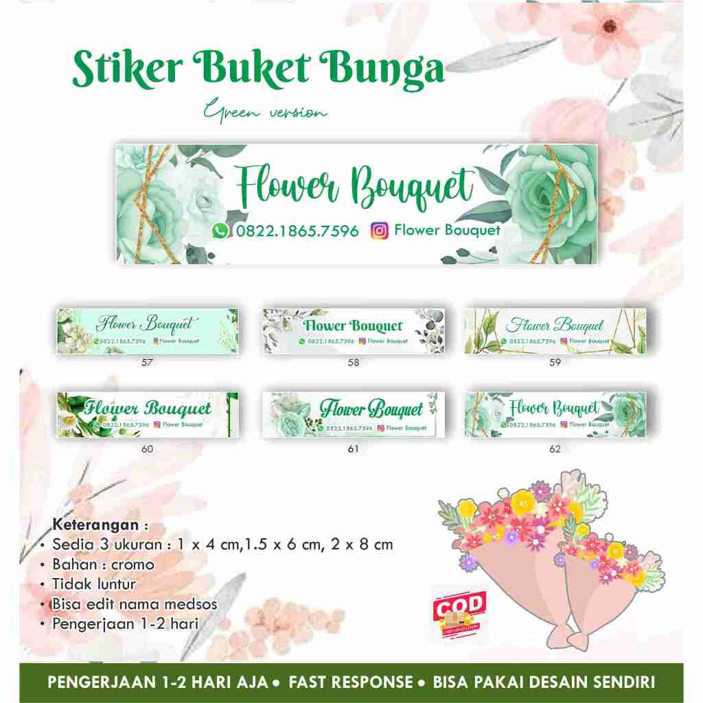 

Stiker Bunga / Buket / Bouquet / Flower GREEN