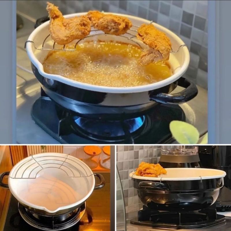 NEW TEMPURA NABE - ENAMEL TEBAL + PENIRIS STAINLESS STEEL - D 24CM