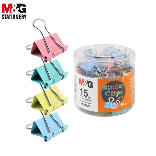 

M&G Kertas Klip Paper Clip 50mm Colorful Binder Clip 12pcs/box -Binder Clips Colorful