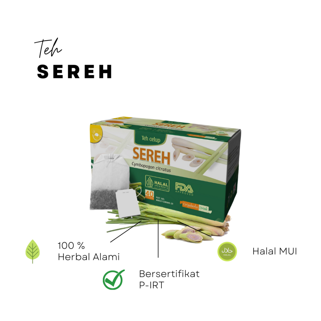 

Teh Serai Wedang Sereh / Teh Herbal Alami isi 20 Kantong