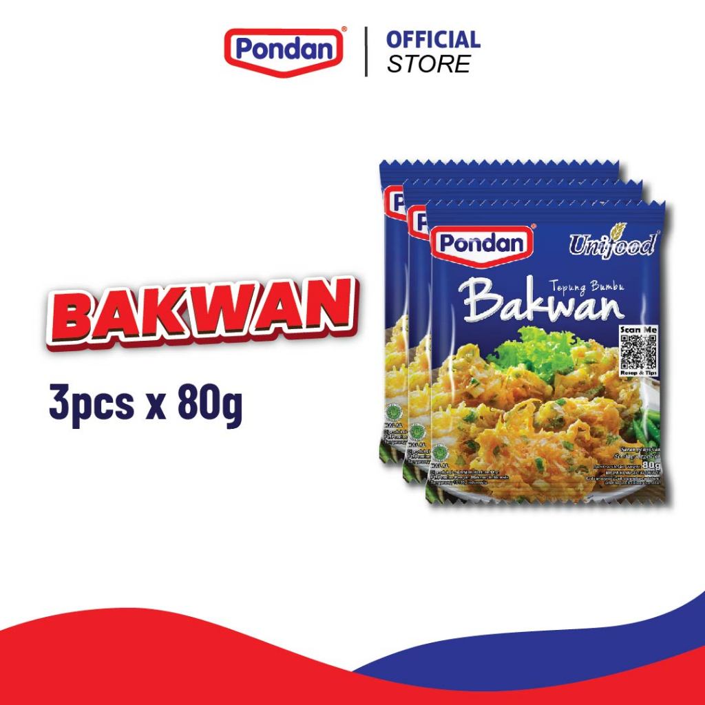 

(GRATIS SPATULA) Pondan Unifood Tepung Bakwan 80g (3 pcs)