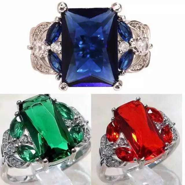 Cincin Wanita Elegan Batu Ruby Ring S925