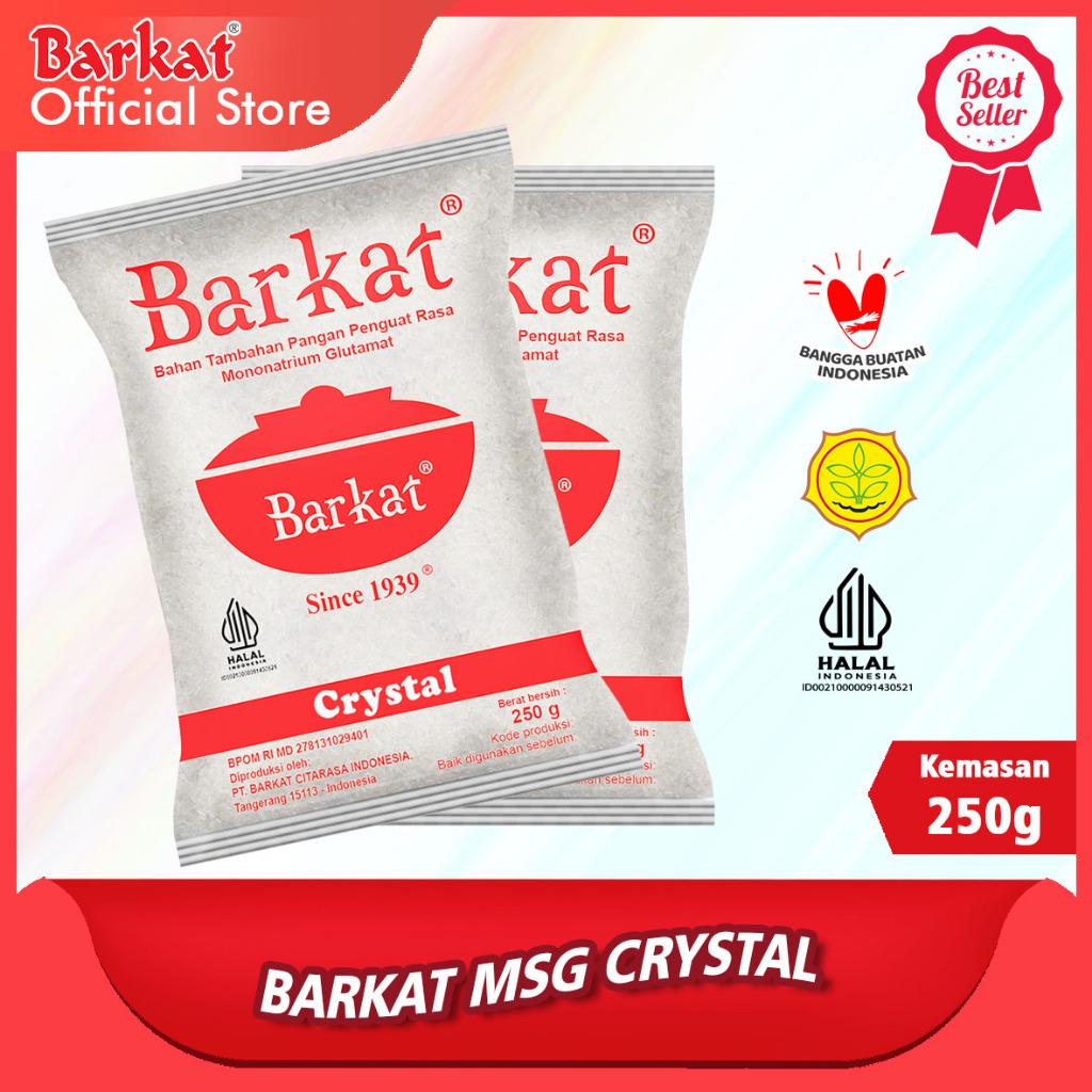 

Barkat MSG Crystal Kualitas Premium Kemasan 250 Gram