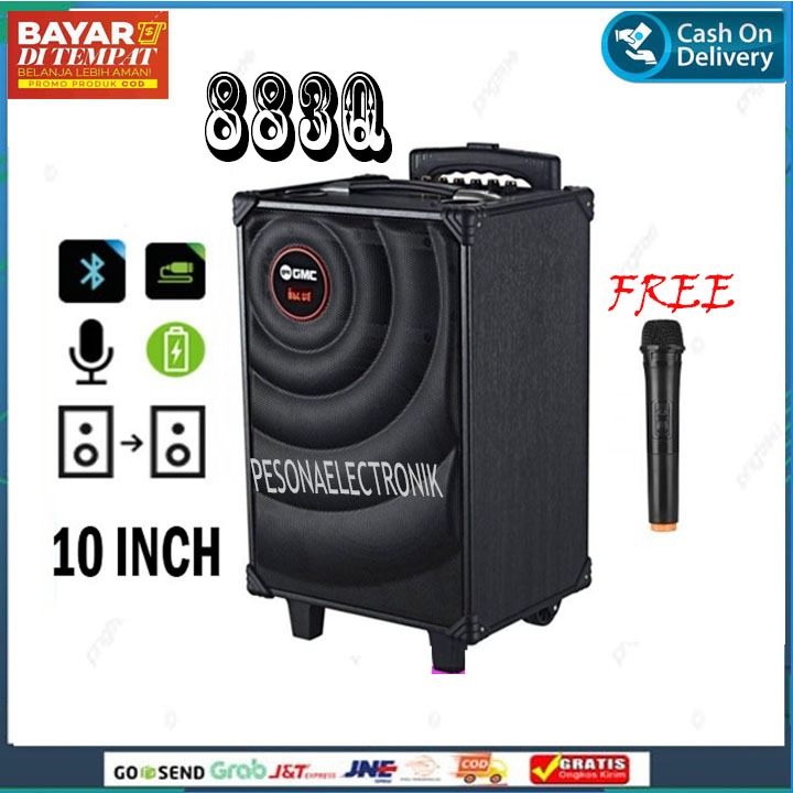 PROMO speaker GMC 883Q GMC FREE 1MIC WIRRLES/speaker gmc 883q speaker teraru free 1 mic wirreles
