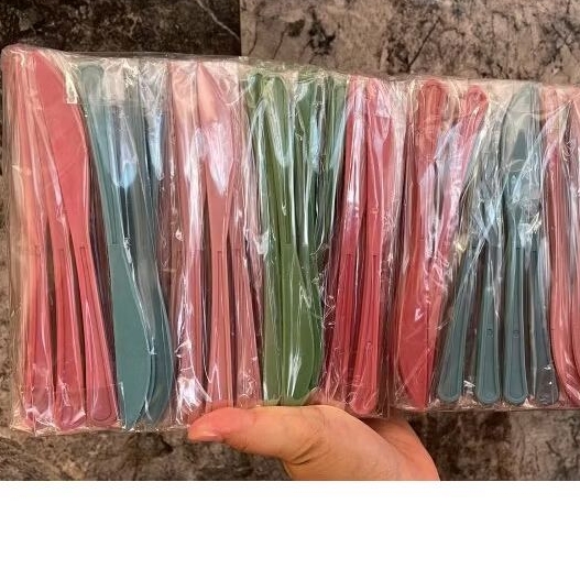 ( isi 100pcs ) pisau kue warna plastik kemasan plastik