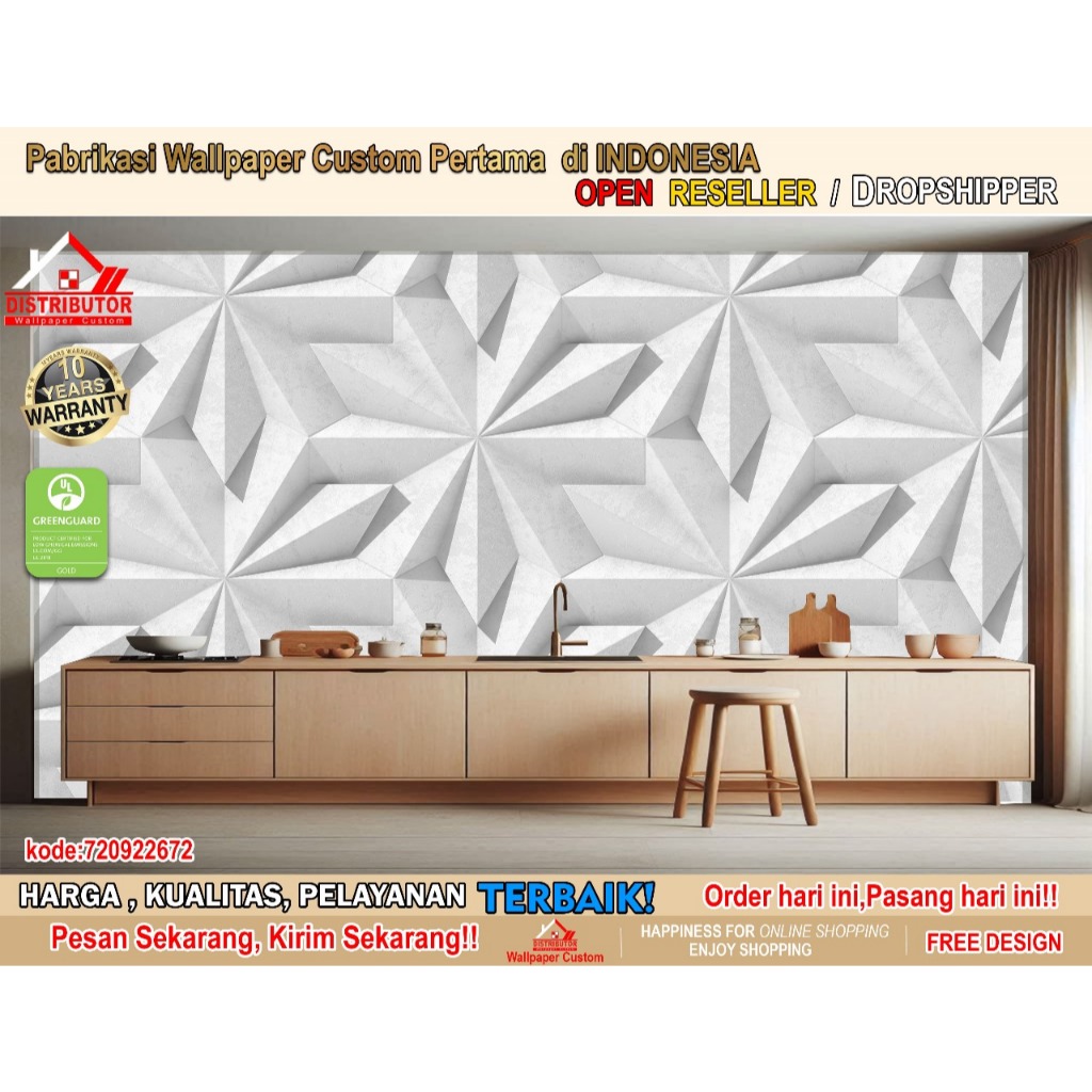 Wallpaper Custom 3D Motif | Wallpaper Plafon | Wallpaper Custom Gambar | Wallpaper Kitchen | Wallpap