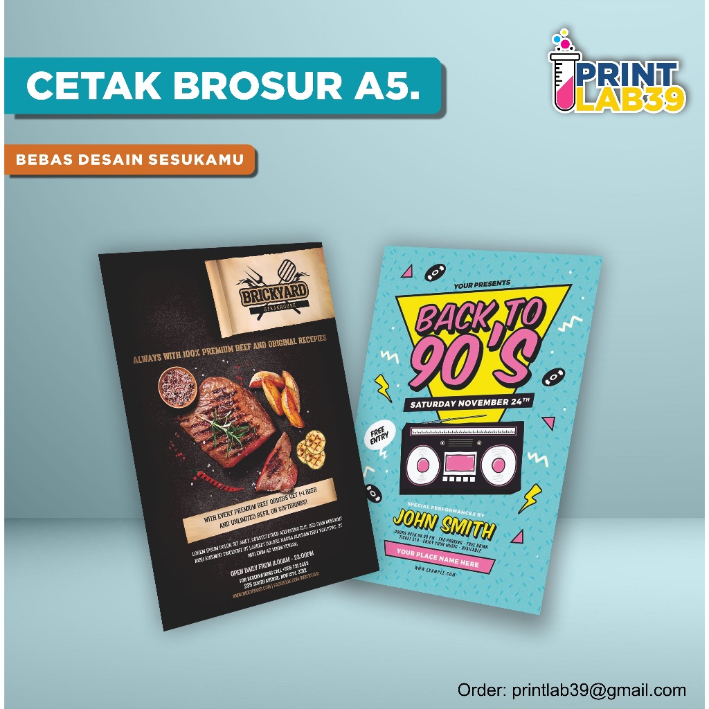 

CETAK BROSUR A5 I PRINT FLYER A5 I ART PAPER 150 GR I MINIMAL 100 LEMBAR I TERMURAH I CUSTOM