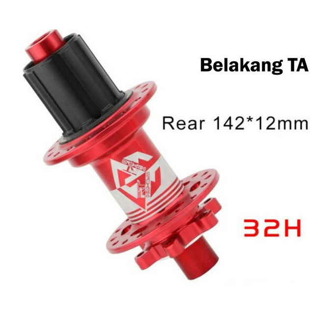 RT Hub Belakang Freehub TA Thru Axle BOOST 32H 142 x 12mm Jangkrik