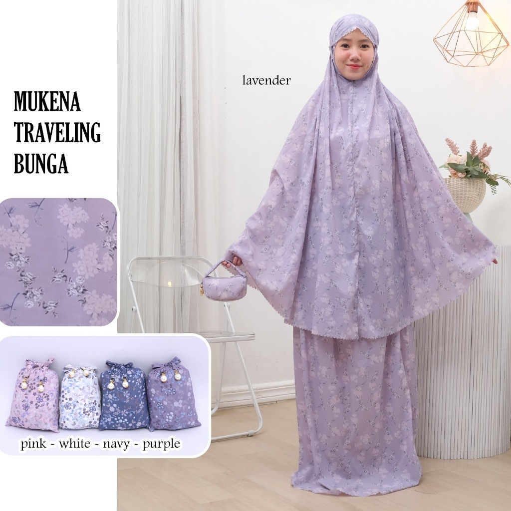 Mukena Travelling Mini Pouch SERUT + Sajadah Sujud Muka (4 in 1)