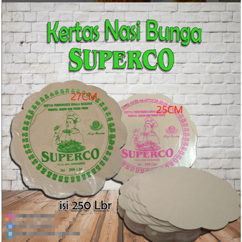 [250LBR] Kertas nasi bunga (BESAR) superco
