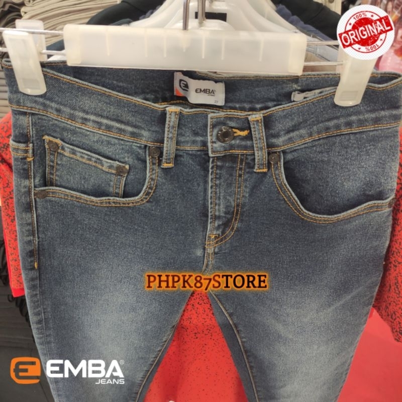 Emba jeans celana panjang pria slim fit stretch original premium