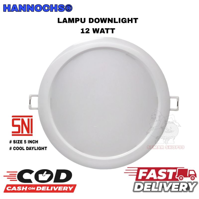 HANNOCHS EASY II 12W 12 WATT  /  LAMPU DOWNLIGHT CAHAYA PUTIH LED HANNOCHS EASY II 12W 12 WATT BULAT