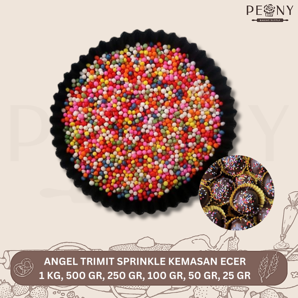 

(1KG, 500 GR, 250 GR) ANGEL TRIMIT SPRINKLE KEMASAN ECER / TOPPING SPRINKLE WARNA WARNI / SPRINKLE RAINBOW