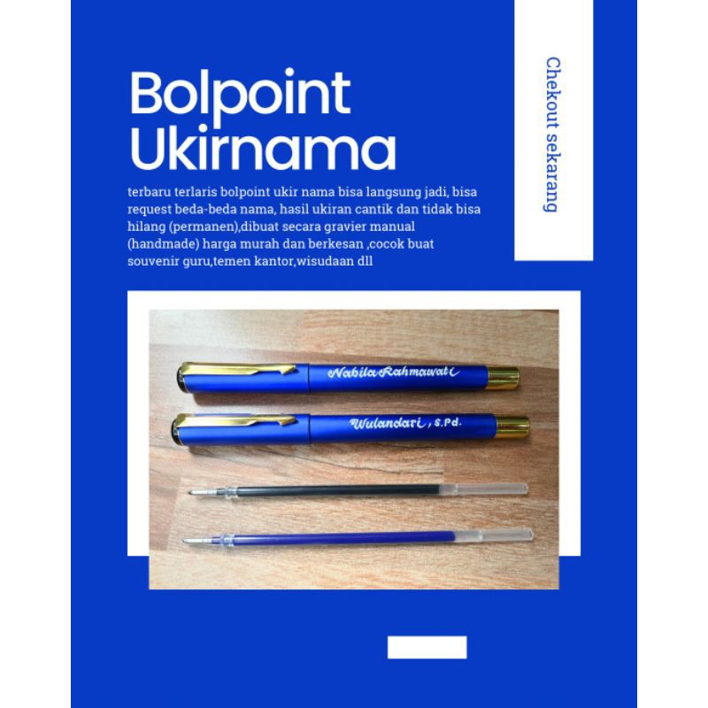 

bolpoint ukir nama langsung jadi, gravier manual