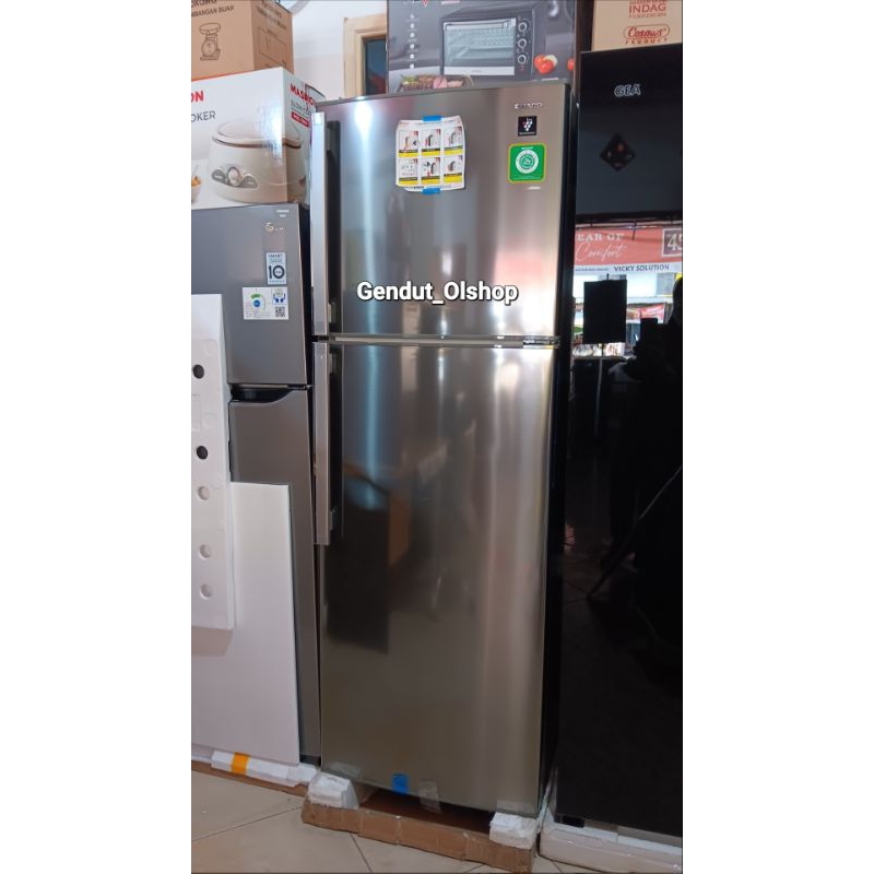 (Khusus Wilayah Kota Palembang)Kulkas 2Pintu Jumbo SHARP SJ-450 GPSD Plasmacluster, Lemari Es SHARP 