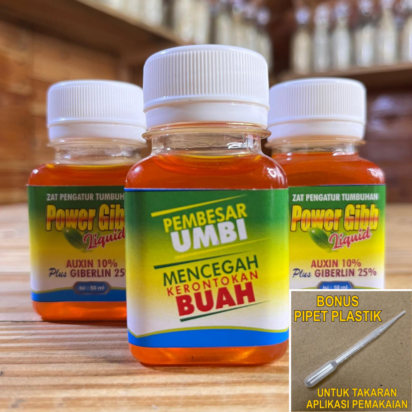 Zat Pengatur Tumbuh POWER GIBB 60 ml Hormon Penguat Batang & Buah Mix Auxin 10% dan Giberelin 25%