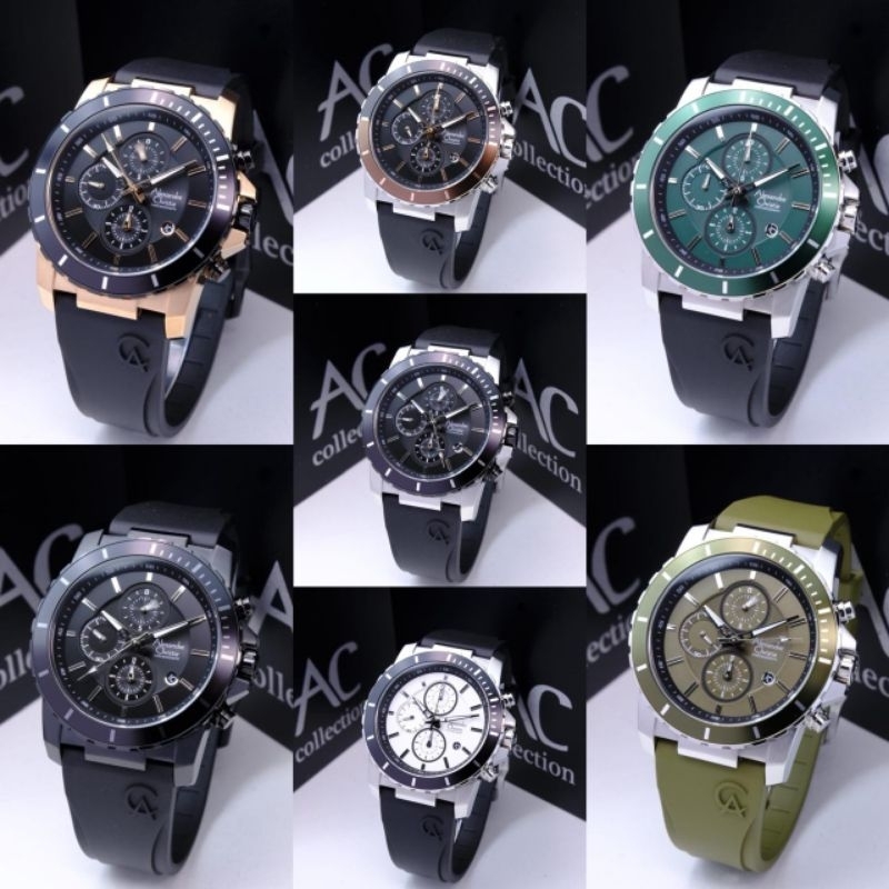 Terbaru Jam Tangan Pria Alexandre Christie  6141 AC6141 Rubber [ORIGINAL]