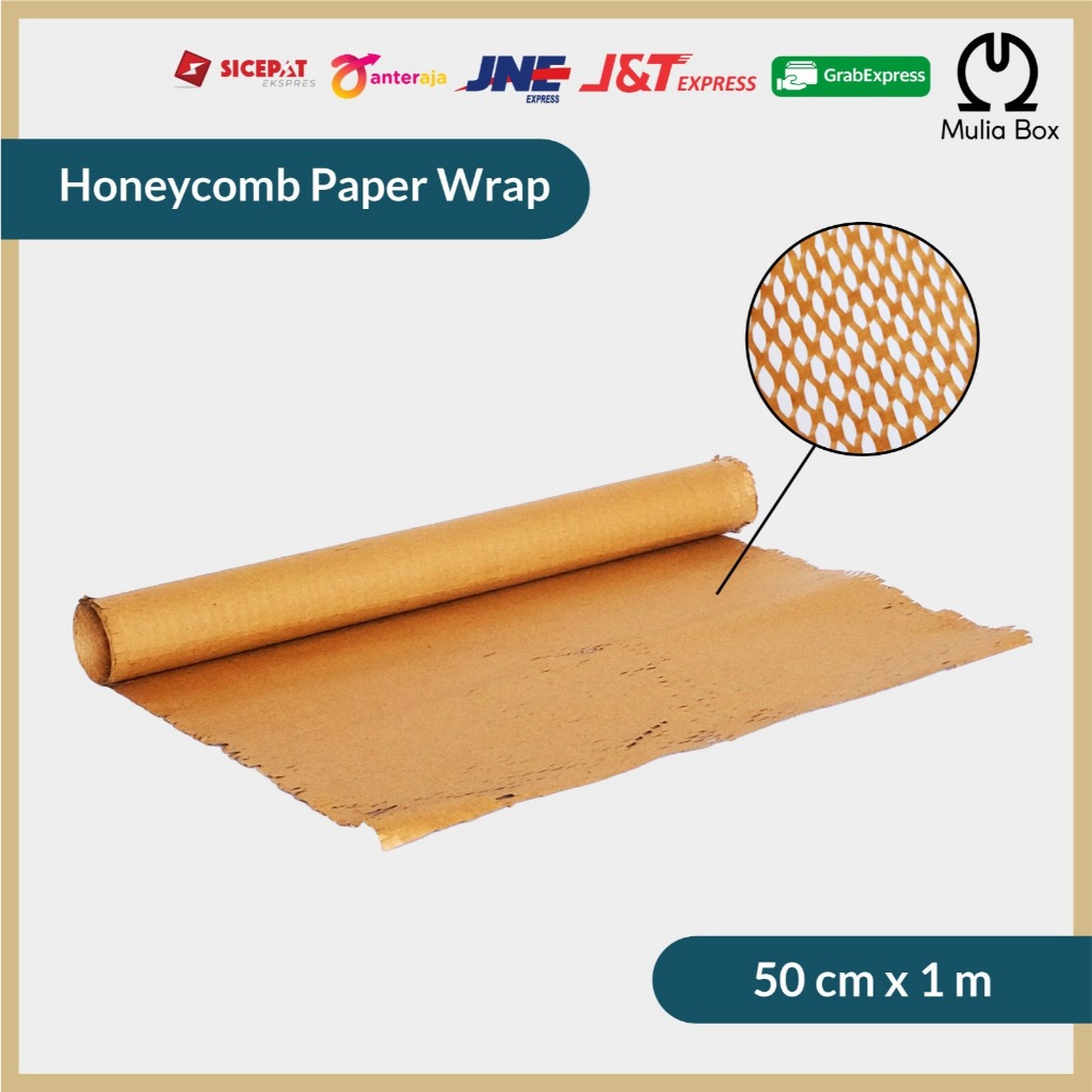 

(50cm x 1m) Honeycomb Paper Wrap Coklat Meteran / Hexa Wrap / Packing Eco Friendly / Bubble Wrap