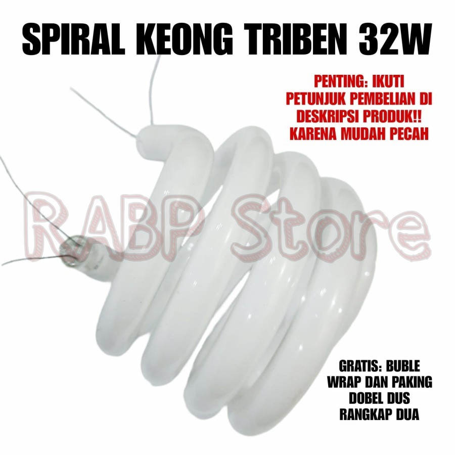 KACA LAMPU SPIRAL KEONG TRIBEN 32W (GRATIS BUBLE WARP DAN DOBEL DUS)