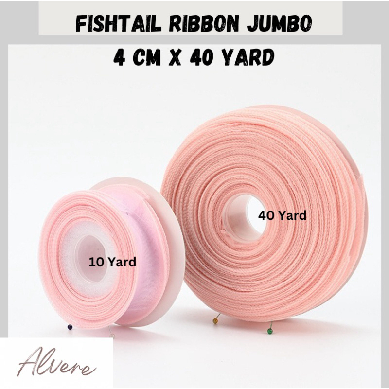 

Fishtail Ribbon Jumbo Pita Organza Korea Keriting Wavy 40 Yard