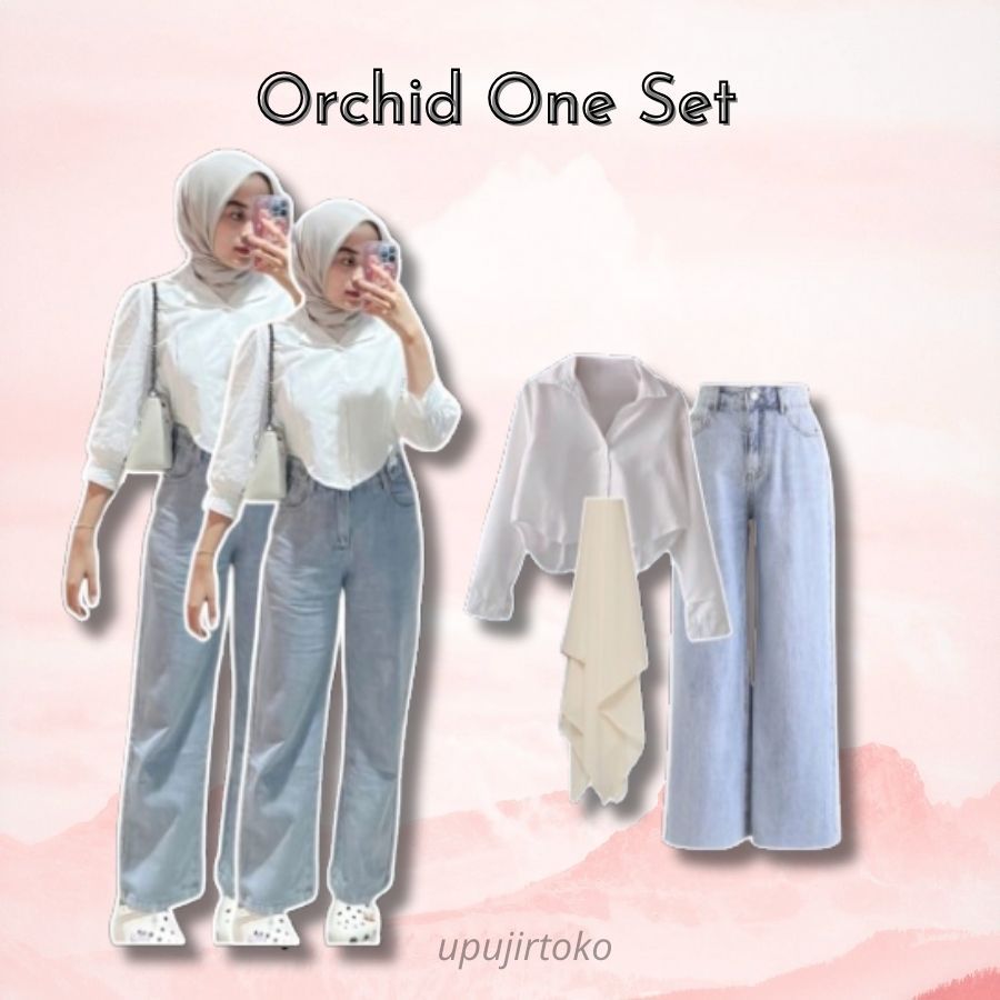 Orchid Set | One Set Wanita Kekinian | One Set Korean Style | Setelan Wanita Kekinian | Outfit Remaj