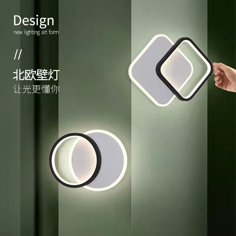 Lampu plafon dinding led tanam minimalis 3 warna nordic - double ring