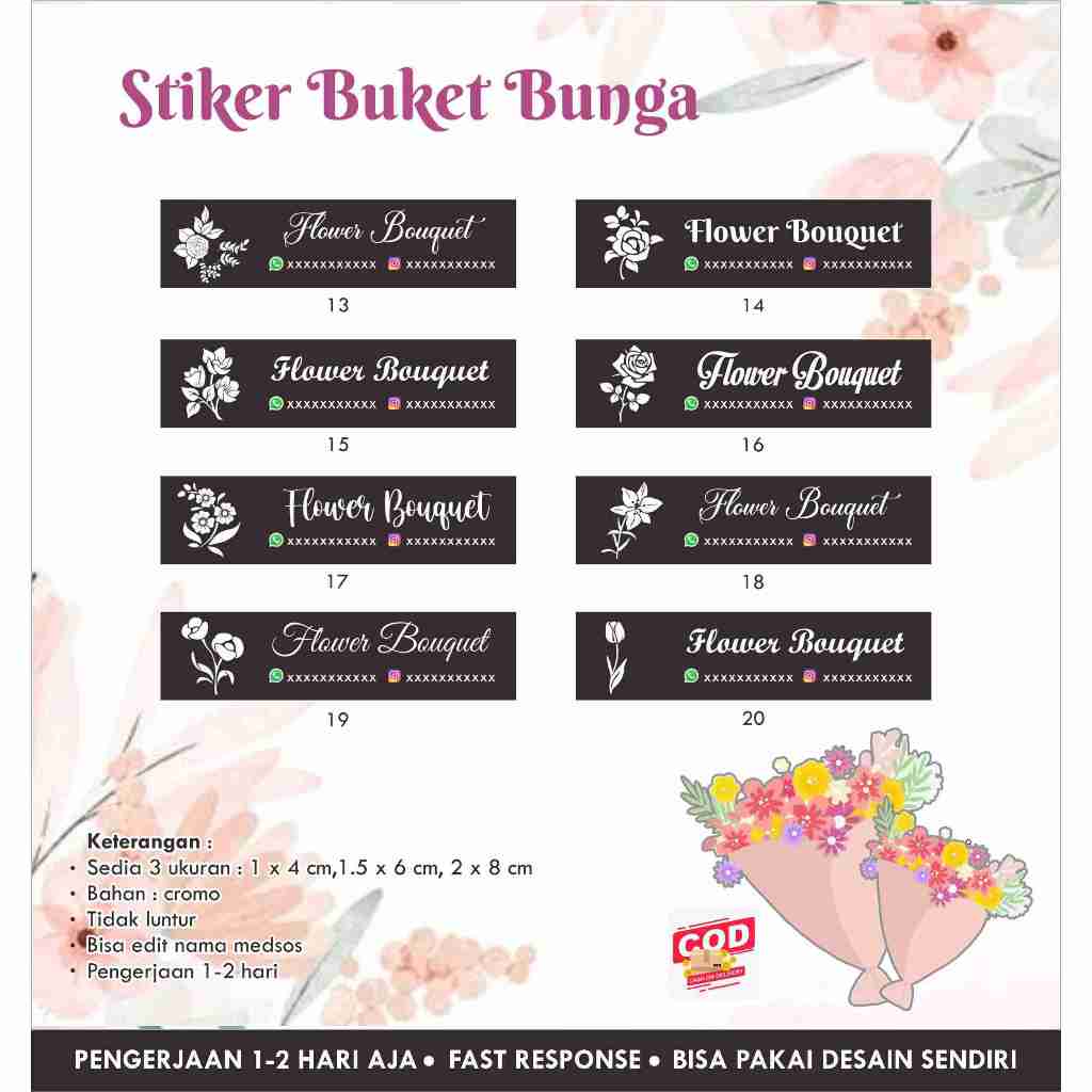 

Stiker Bunga / Buket / Bouquet / Flower BLACK