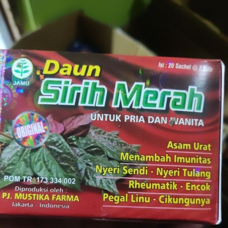 

Daun Sirih Merah kotak isi 20