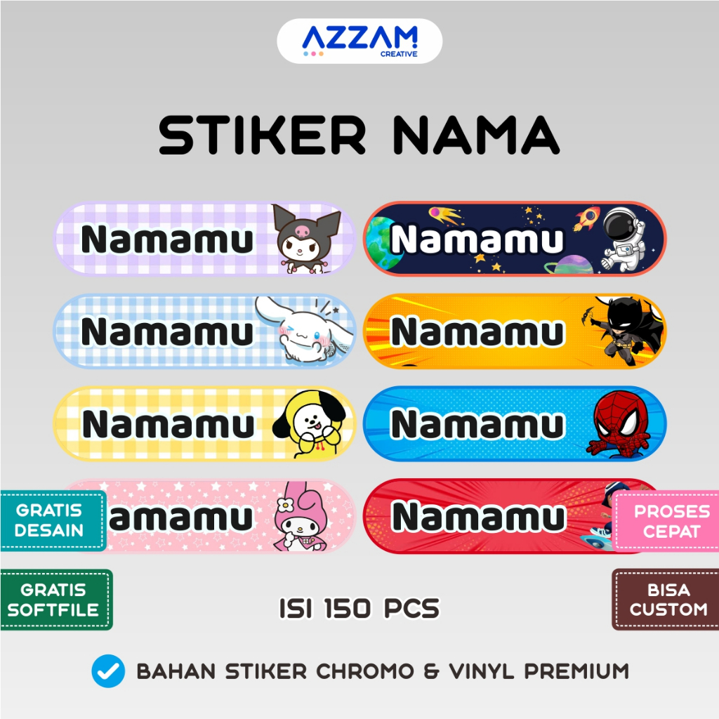 

STIKER NAMA / STIKER LABEL NAMA / STIKER BUKU / STIKER SEKOLAH / STIKER LABEL