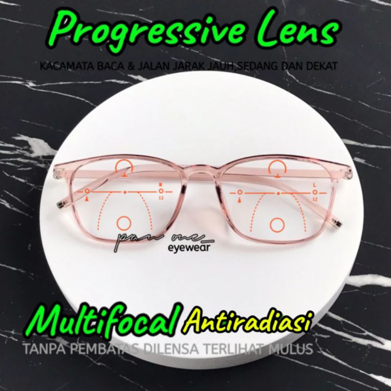 Kacamata Baca Progresif Antiradiasi Pria/wanita | Frame Kacamata Lentur Baca dan Jalan | Kacamata Dp