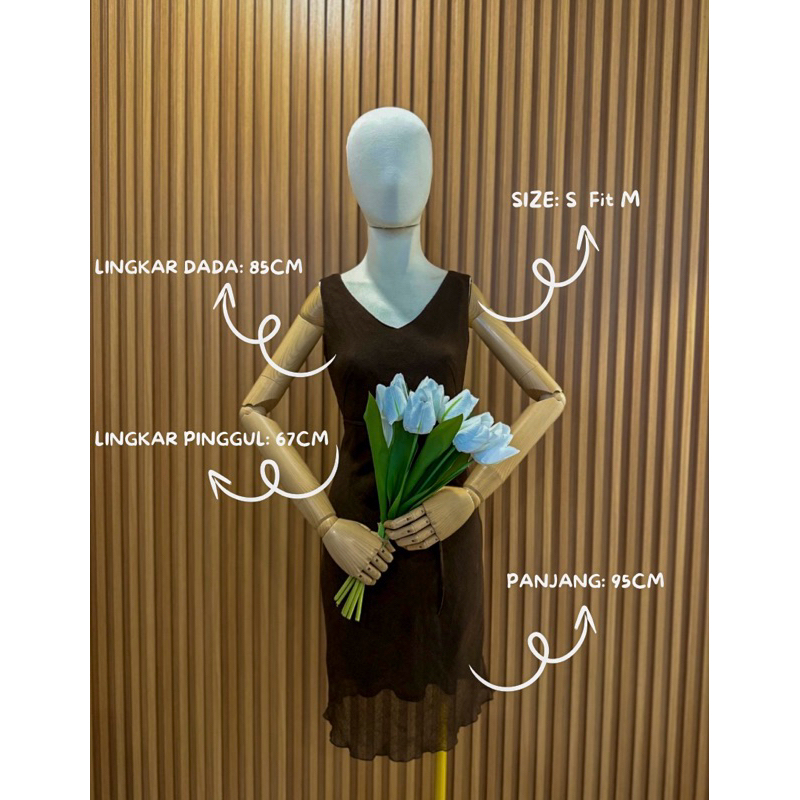 Midi dress coklat tua