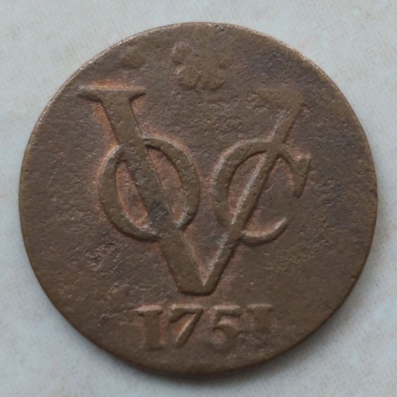 Koin Kuno VOC 1 Doit 1751 Holland - YN1680