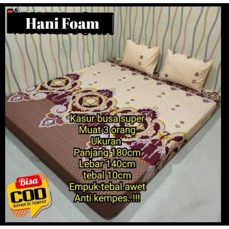 Kasur Busa ukuran 180x140x10 muat untuk 3 orang Anti kempes