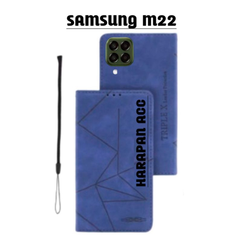 Case Samsung Galaxy M22 Flip Cover Wallet Sarung Hp Casing Dompet Flip Magnet