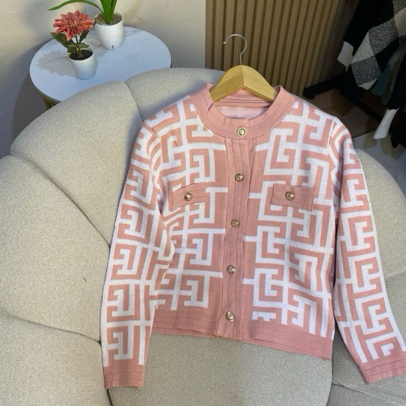 [COD] CARDIGAN RAJUT IMPORT PREMIUM MOTIF LABIRIN CARDIGAN KOREA CARDIGAN WANITA IMPORT ATASAN RAJUT