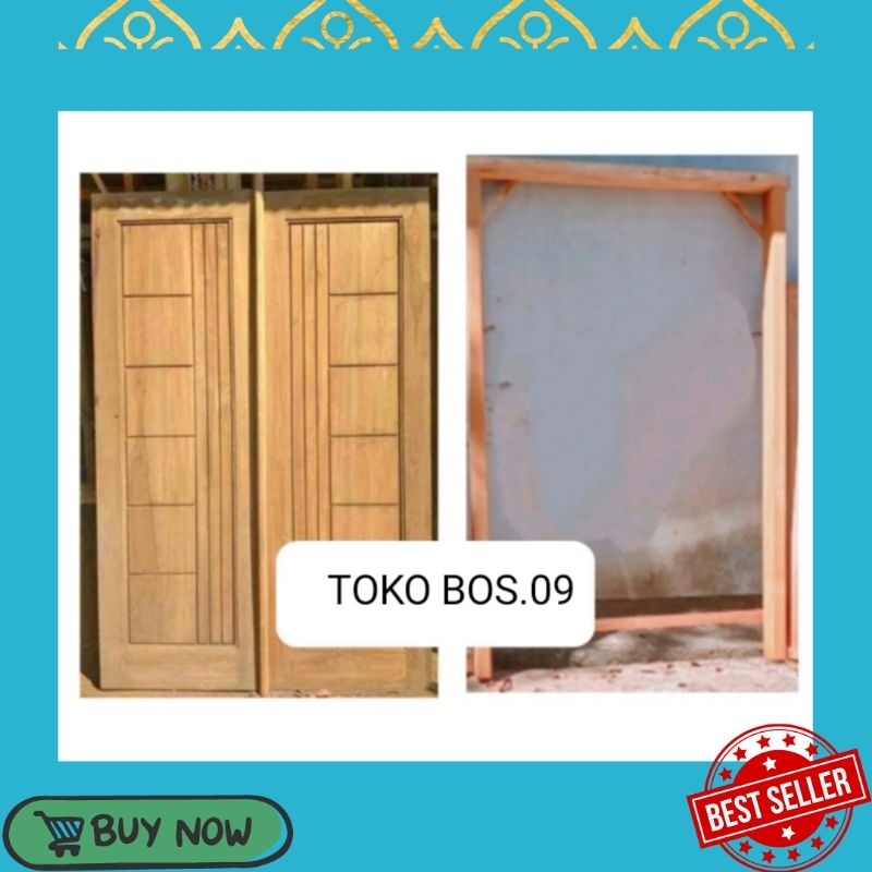 Pintu+Kusen Rumah Pintu Kupu Kupu Minimalis Kayu Mahoni