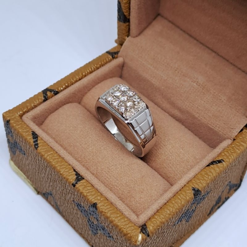 Cincin Perak Pria Berlian Banjar