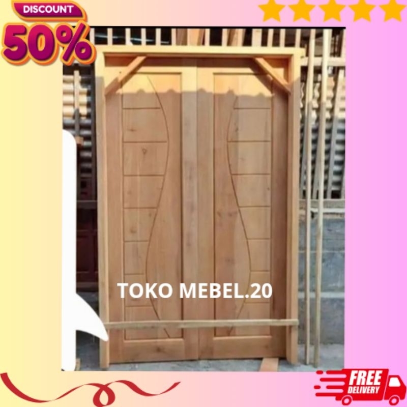 Pintu Depan Model Kupu Kupu Pintu Utama Kayu Mahoni