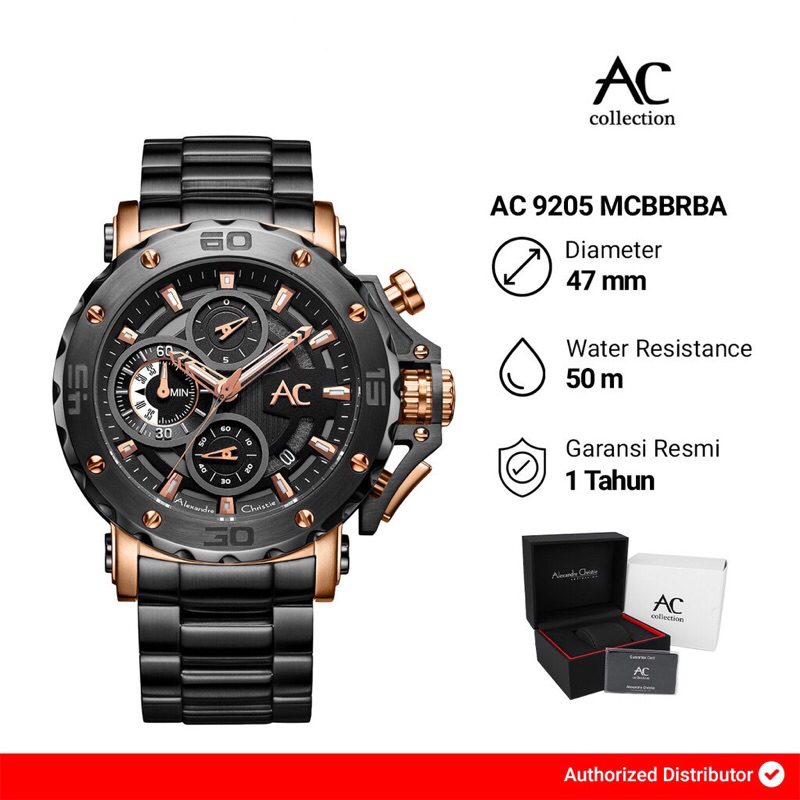 Jam Tangan Pria ALEXANDRE CHRITIE  9205 AC9205 AC9205MC sport chronograph original