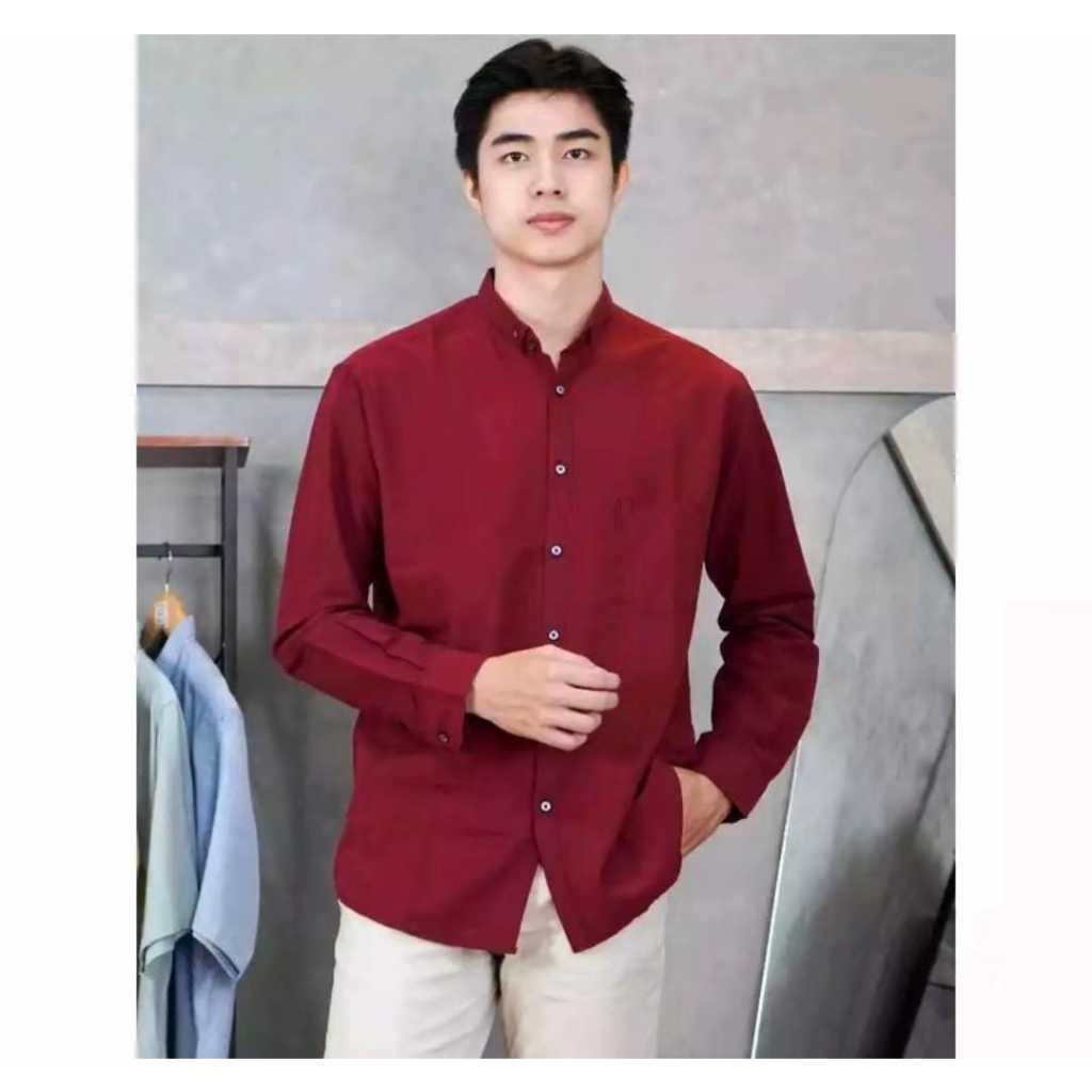 KEMEJA POLOS PRIA LENGAN PANJANG / KEMEJA PRIA LENGAN PANJANG/ KEMEJA PRIA POLOS KEREN / OUTFIT PRIA