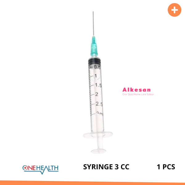 Spuit 3cc Jarum Suntik Medis Syringe 3ml Onehealth 10 Pcs