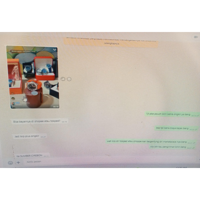 JAM TANGAN PRIA AKSESORIS ORANGE PAKAI POUCH