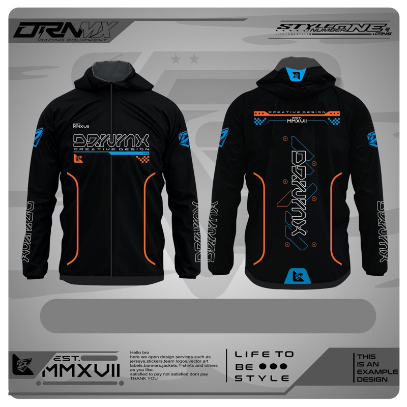 JAKET COSTUM PARASUT MODEL RUNNING