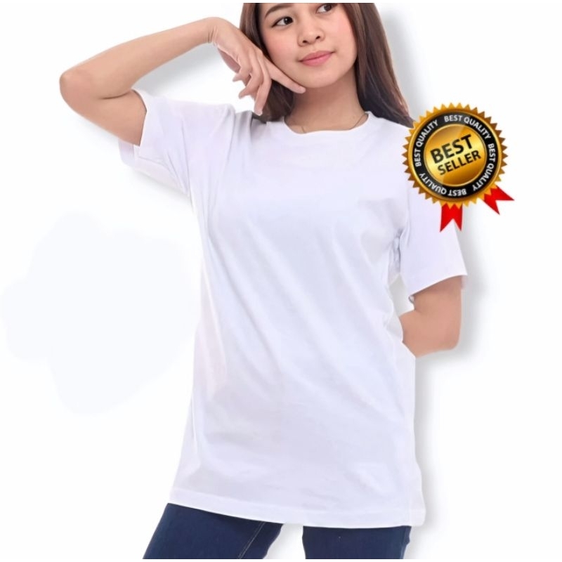 BAJU KAOS TES PENDIDIKAN TNI-POLRI | BAJU KAOS PUTIH POLOS PENDEK TANGAN | PRIA/WANITA