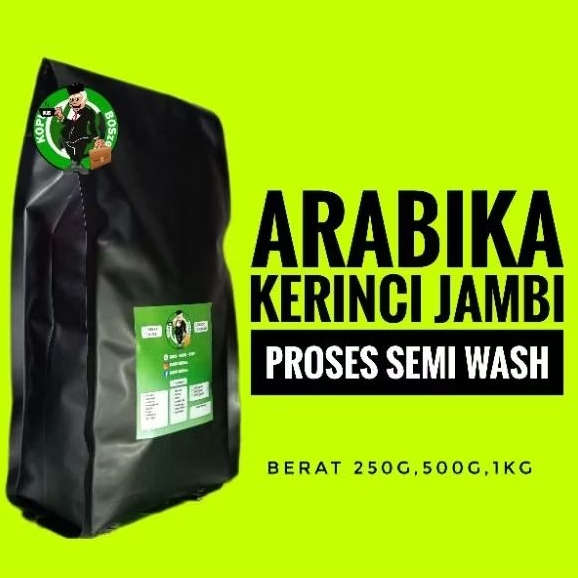 

Kopi Arabika KRINCI JAMBI Premium Grade1 1Kg Semi Wash Profil Roast Medium,Biji,Bubuk, Giling