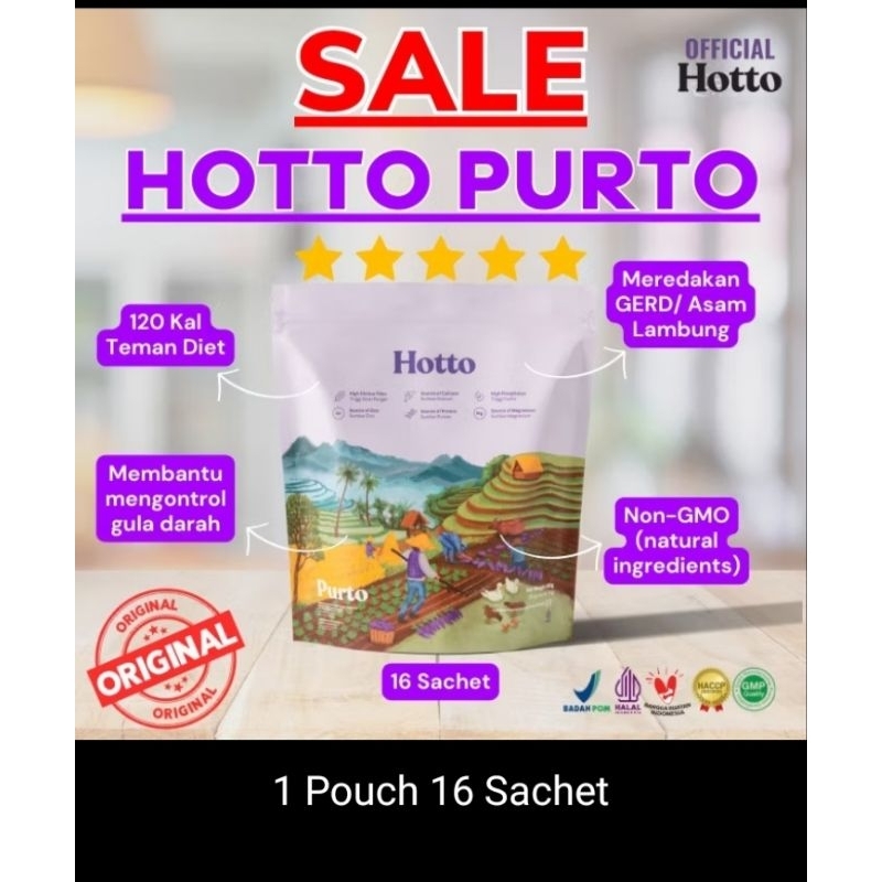 

Hutto purto multigrain with purple potato / makanan tinggi serat 1 pouch 16 sachet